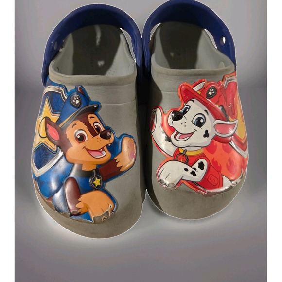Crocs Child FunLab Paw Patrol‎ Patch Clog Light Grey/Blue US TODDLER Size 10 - Picture 1 of 5